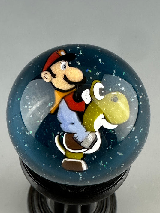 Blue opal M riding Yosh marble